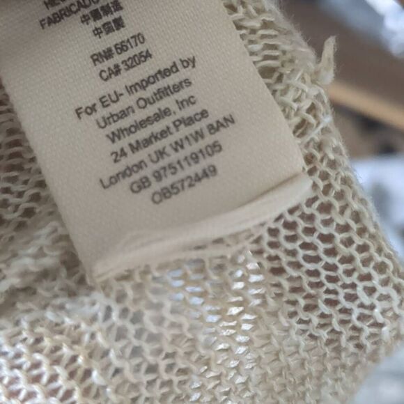 Free People Light Bright Oversized Linen Lagenlook Short Sleeve Sweater Tunic XS - Picture 14 of 15